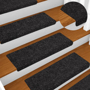 Tappetini per scale autoadesivi 10 pz 65x21x4 cm neri bordo rettangolare 149727