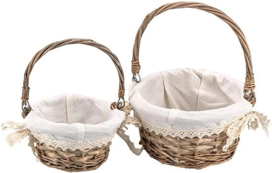 Reticoli di paglia con tessuto - Colori naturali, confezione regalo, decorazione - 2 misure