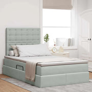 Letto con contenitore e LED Grigio chiaro 120 x 200 cm Velluto 3372777