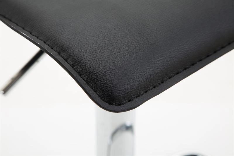 Sgabello Dyn V2 in similpelle nero,cromo