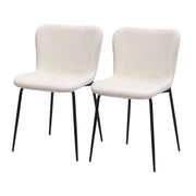 Sedie da Pranzo con Schienale Alto Rotondo ¨C MINIMAL ¨C Set 2 Pezzi, Tessuto, Gambe in Metallo