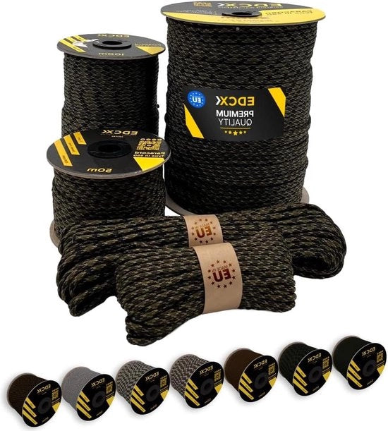 Paracord 4mm 20+ Colori Militari - Lunghezza 50m - Ideale per Campeggio Survival Artigianato Esterno DIY