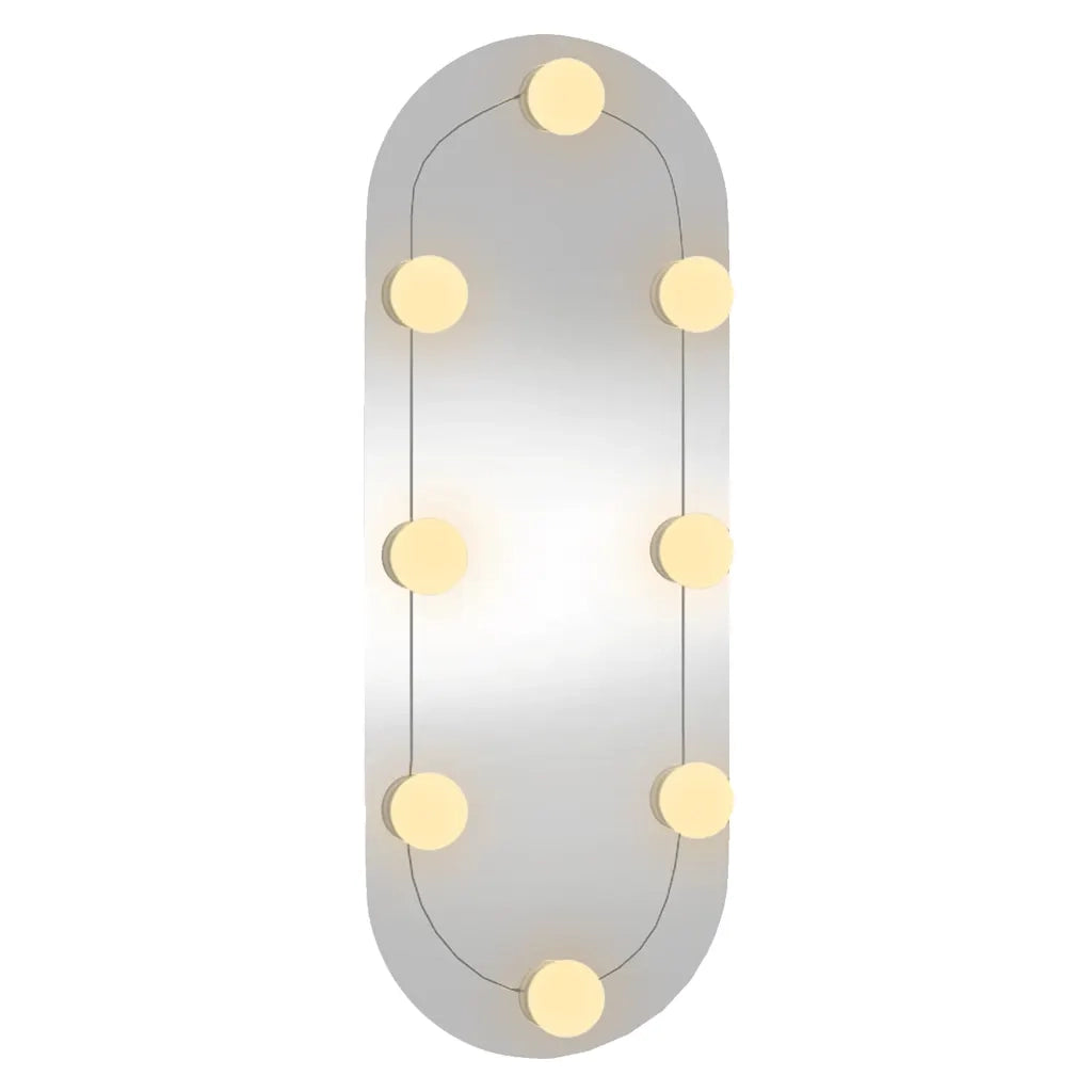 Specchio da Parete con Luci LED 20x50 cm Vetro Ovale 3189159