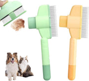 Due pezzi di spazzola a flash per gatti con pelo lungo e corto, con denti metallici in acciaio inossidabile lunghi e corti per eliminare le maglie.