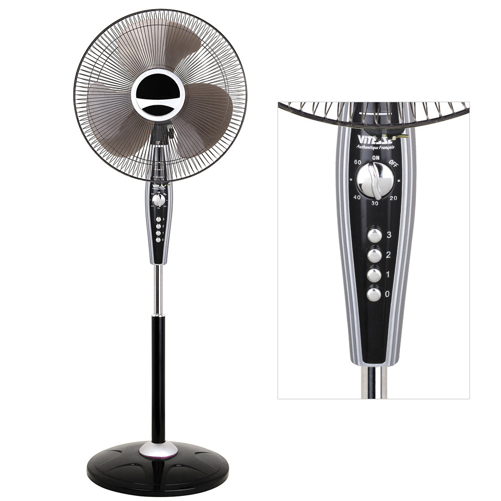 Ventilatore a Piantana 40Cm Oscillante con Timer in Abs 3 Velocita' 40W