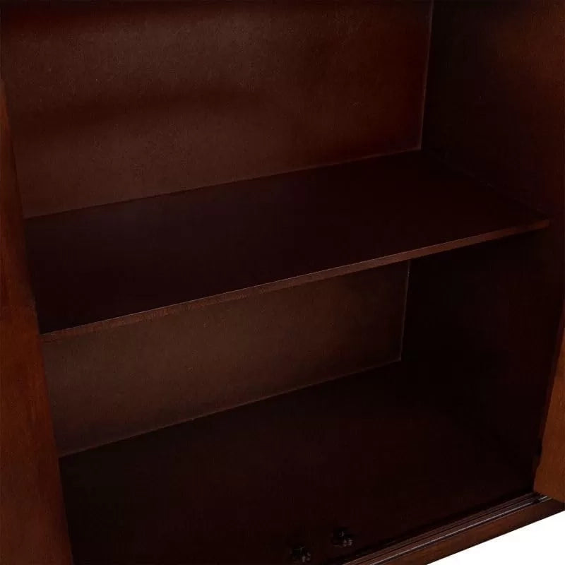 Madia credenza legno 4 porte 4 cassetti arte povera noce scuro 160x40x110 - Mobili 2G