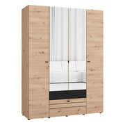 Armadio Camera da Letto Watamu, Guardaroba Grande 7 Ripiani, 155x208h cm Marrone Rovere Nodi