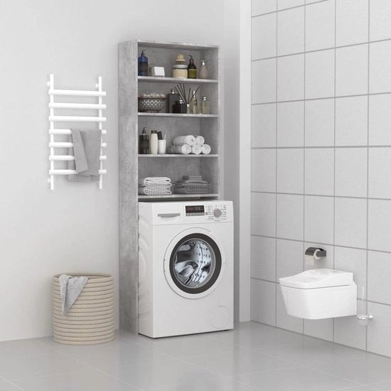 Cassa per lavatrice in cemento grigio 64x24x190 cm – Ideale per l'archiviazione nella zona da bagno e nella zona lavanderia