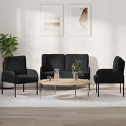 Set divani 3 pcs Nero 115 x 56 x 80 cm Legno compensato