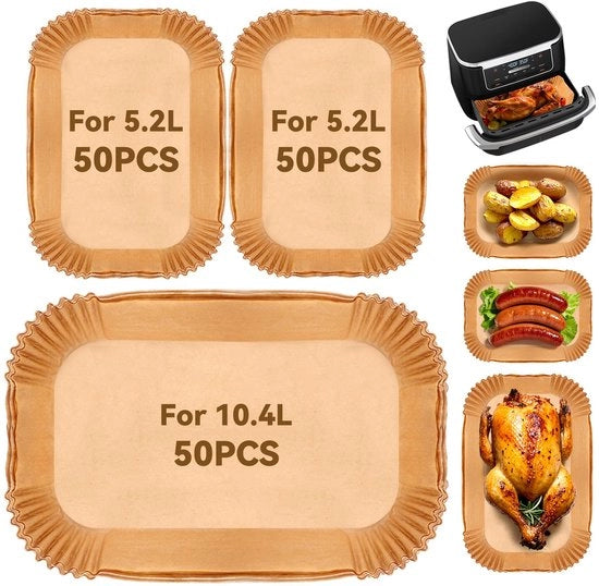 150 pezzi di carta per air fryer per AF500EU 10,4L, carta per frittura ad aria, accessori per AF500EUCP, TwinFry XXL 10L, 9000 9L