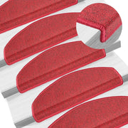 Tappetini per Scale 15 pz Rosso BordÃ² 65x24x4 cmcod mxl 128501