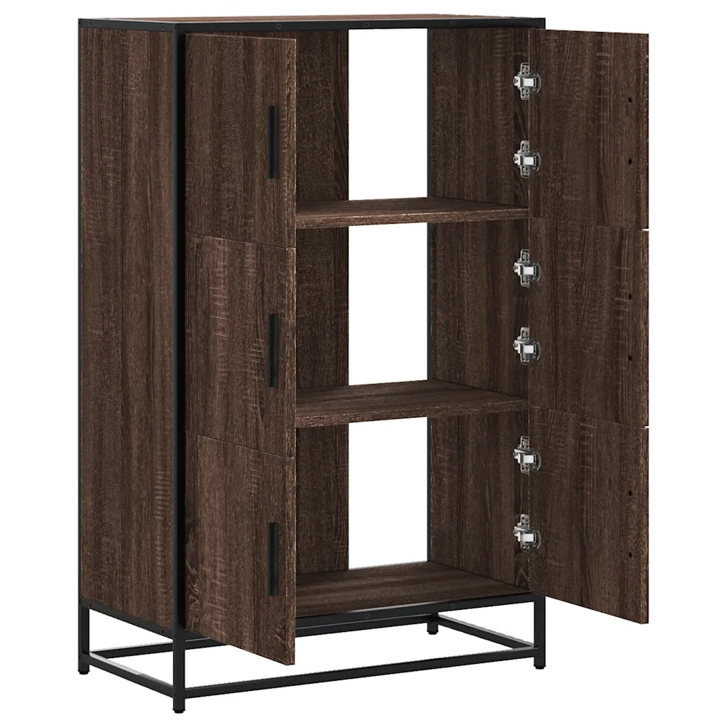 Credenza Rovere Marrone 68x35x106,5cm Legno Multistrato Metallo 849073