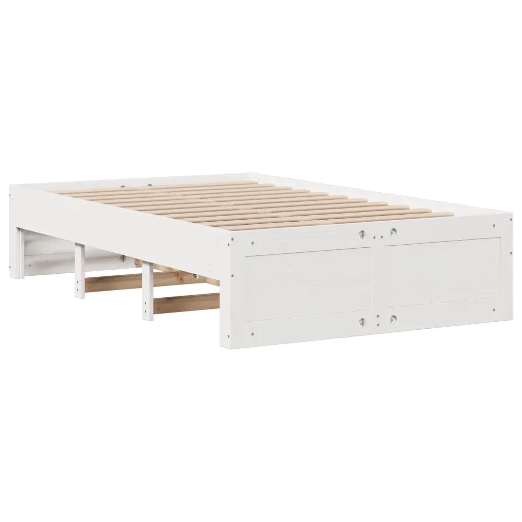 Letto Libreria senza Materasso Bianco 135x190 cm Legno di Pino