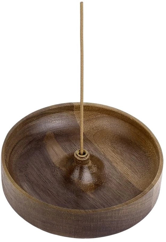Brander a piastra di walnuto per aromaterapia e meditazione - contenitore compatto in legno duraturo