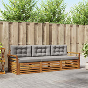 Set di divani da esterno 3 pcs Grigio Naturale e Chiaro