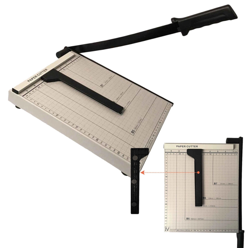 TAGLIA CARTA CUTTER PROFESSIONALE fogli A4 A5 ghigliottina metallo TAGLIERINA