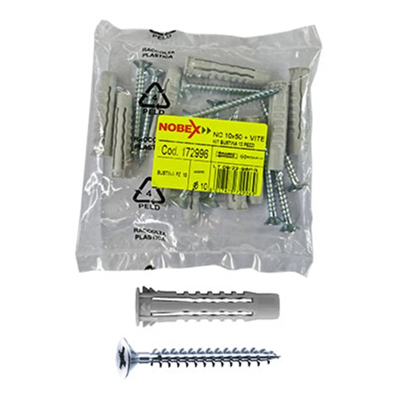 TASSELLO NCV IN BUSTA Ø 10x50 + vite 6,0x60 - conf. 10 pezzi - TECFI