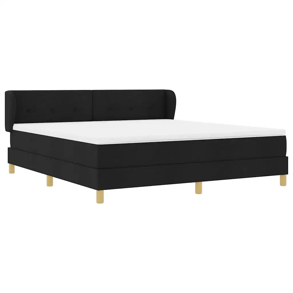 Letto a molle con materasso Nero 180 x 200 cm Tessuto 3340229