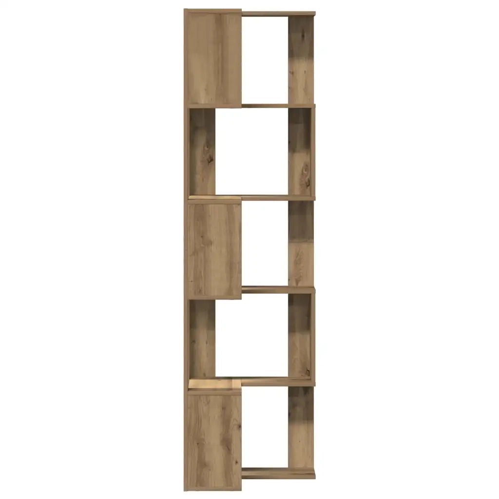 Libreria Angolare 5Ripiani Rovere Artigianale 50x50x179cm Legno
