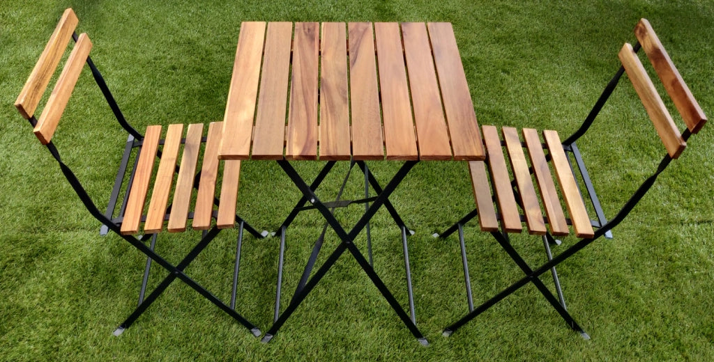 Cheonda - Set Bistro' Deluxe In Ferro E Legno - Tav. 55X55 1 Pz