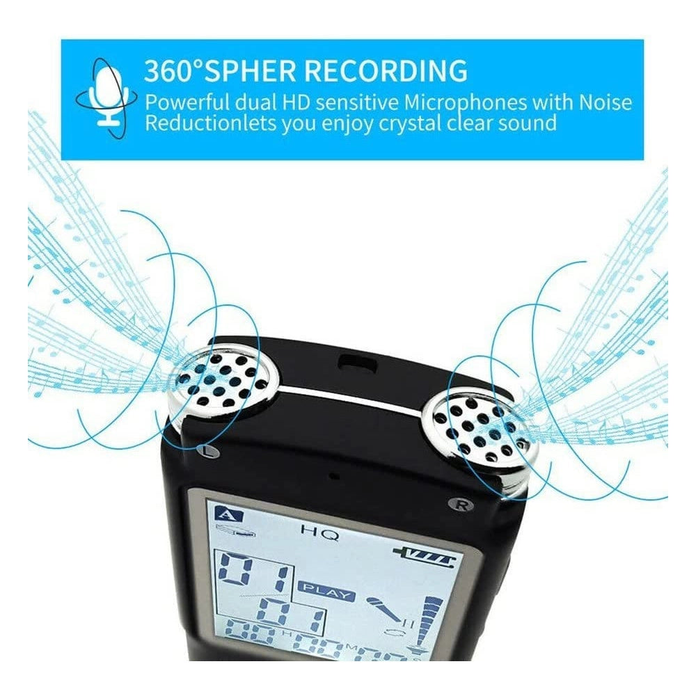 Trade Shop - Registratore Vocale Digitale Registrazione Audio Da 8gb Con Schermo Lcd Q-lc503 -