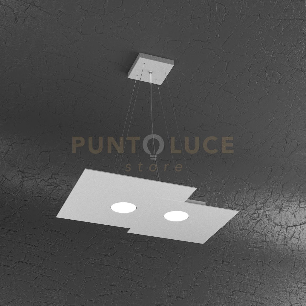 PLATE SOSPENSIONE 2+1 LUCI BIEMISSIONE GRIGIO 1129-S2 R+1-GR
