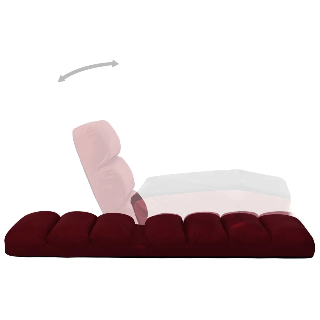 Sedia a Sdraio da Terra Pieghevole Rosso Vino in Similpelle cod mxl 63778