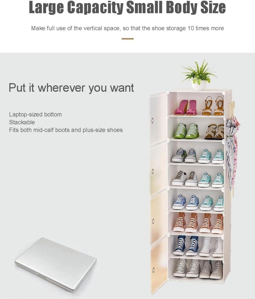 scarpiera Organizzatore per Armadietto per Scarpe, Scarpiera Multifunzionale Modulare a Cubo per Risparmiare Spazio, per Ingresso Camera da Letto per Tutti i Tipi di Scarpe, Abbigliamento, Diviso