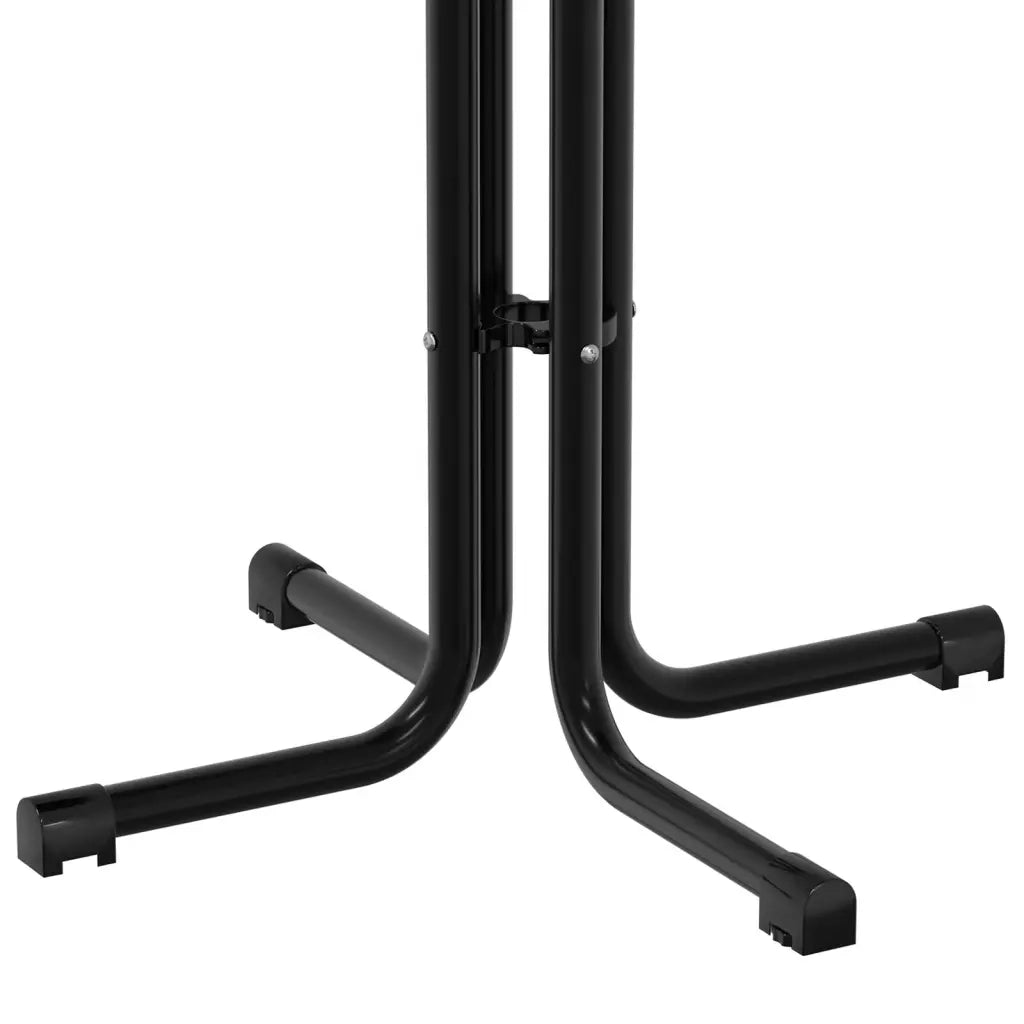 Tavolo da Pranzo Nero Ã˜80x110 cm Legno Multistrato e Acciaio