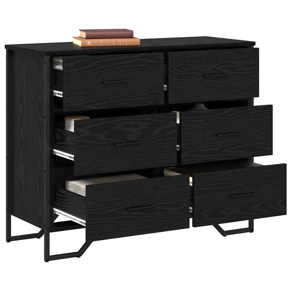 Cassettiera con cassetto 2 pcs Rovere Nero 91 x 35,5 x 74,5 cm 3365605