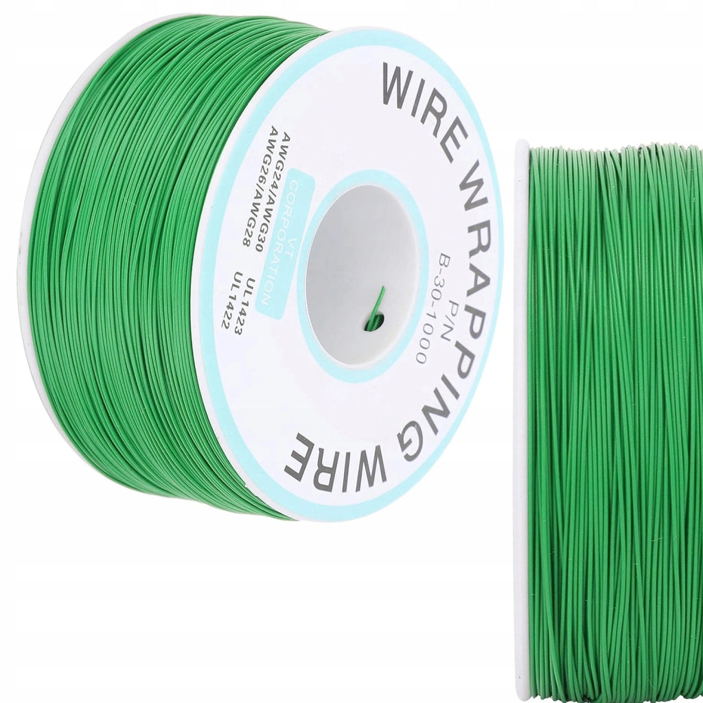 Cavo Kynar AWG 0.25mm Verde 200m – Alta Qualità e Durata | Ø 0,25 mm, Isolamento Ø 0,60 mm