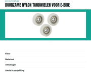 Accessori per bicicletta elettrica - Tandem 36 denti - Cinghia in nylon duraturo - 3 pezzi - Accessorio per bicicletta elettrica - Progettazione precisa - Peso ridotto 90 g - Tandem