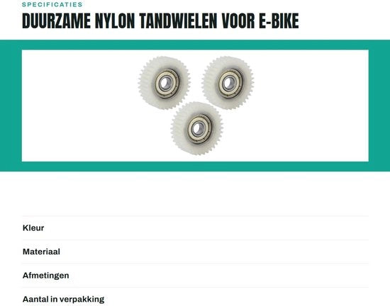 Accessori per bicicletta elettrica - Tandem 36 denti - Cinghia in nylon duraturo - 3 pezzi - Accessorio per bicicletta elettrica - Progettazione precisa - Peso ridotto 90 g - Tandem