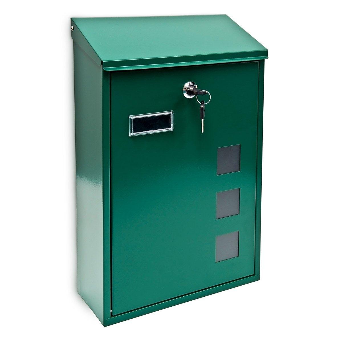 Cassetta postale dal design contemporaneo verde da parete da esterno giardino 1013009