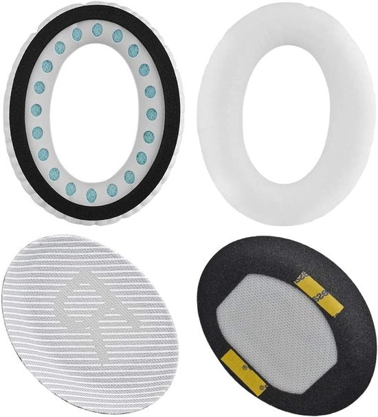 Orecchini di sostituzione compatibili con QuietComfort 35 & QuietComfort 35 II - Altoparlanti per cuffie da sopra all'orecchio - Bianco