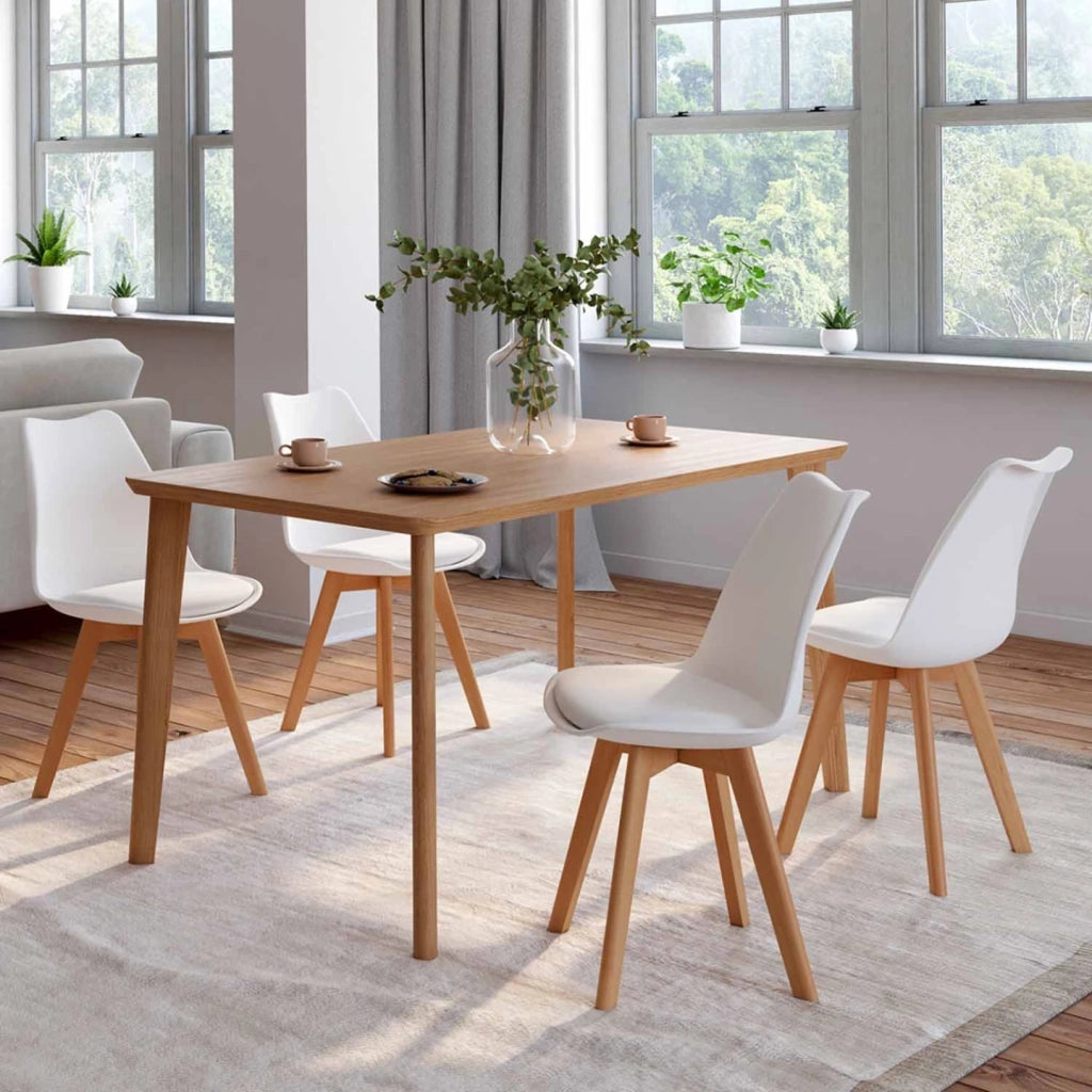 IDMarket - Set di 4 sedie da pranzo bianche SARA