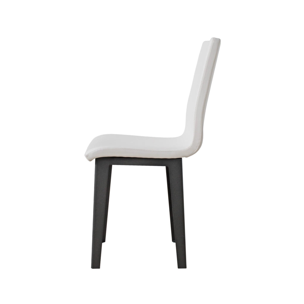Sedia Armida gambe Antracite cuscino Bianco 01 (gambe Coniche)