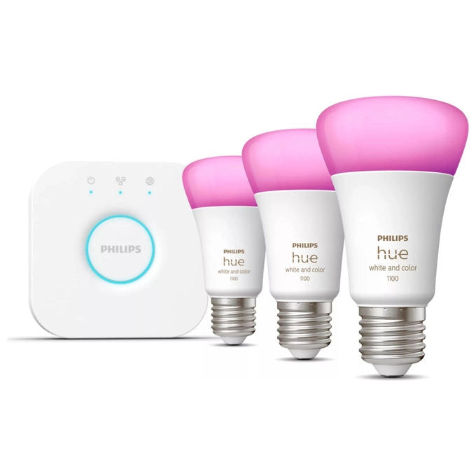 Philips Hue 929002468811 Starter Kit 3 Lampadine Smart E27 75W White and Color Ambiance