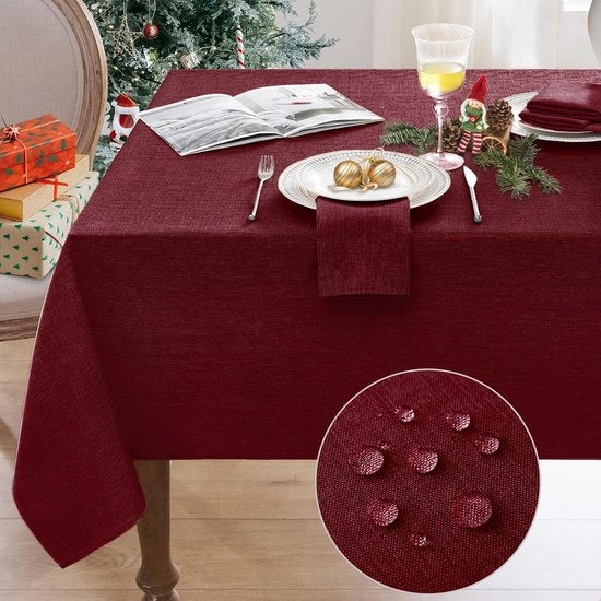 Tavolo Coperto per Natale 80 x 80 cm - Impermeabile, Lavabile Coperto per Eventi di Festa