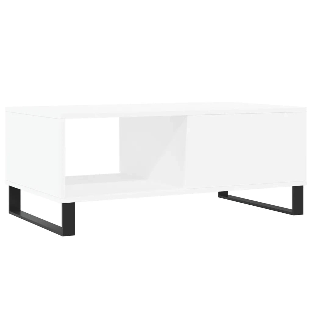 Tavolino da salotto | Tavolino da caff¨¨ | Tavolino da Soggiorno Bianco 90x50x36,5 cm in Legno Multistrato