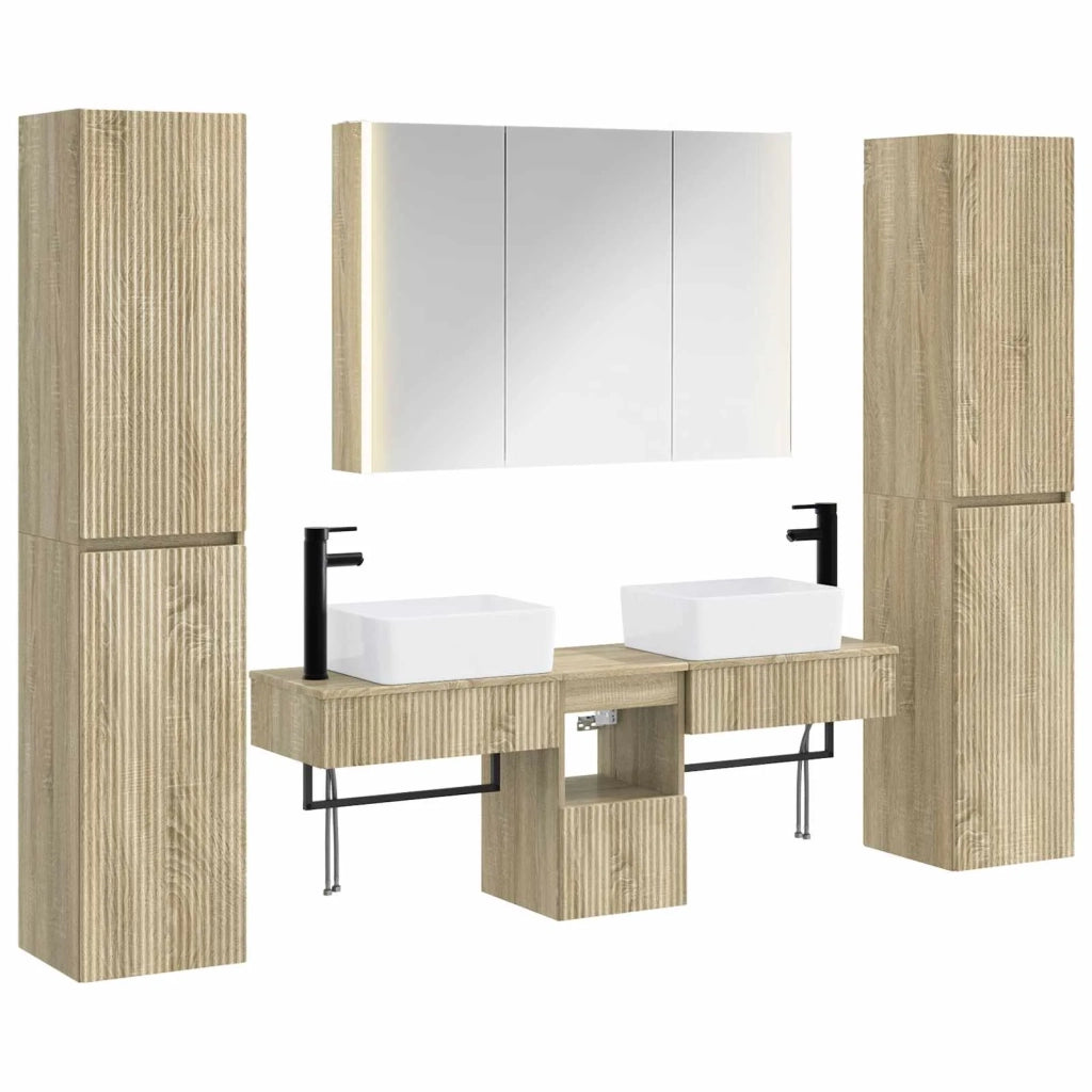 Set di mobili per il bagno 6 pcs Rovere Sonoma 3407201