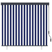 Tenda a rullo | Tenda avvolgibile Blu e Bianco 180 x 250 cm Tessuto e Alluminio