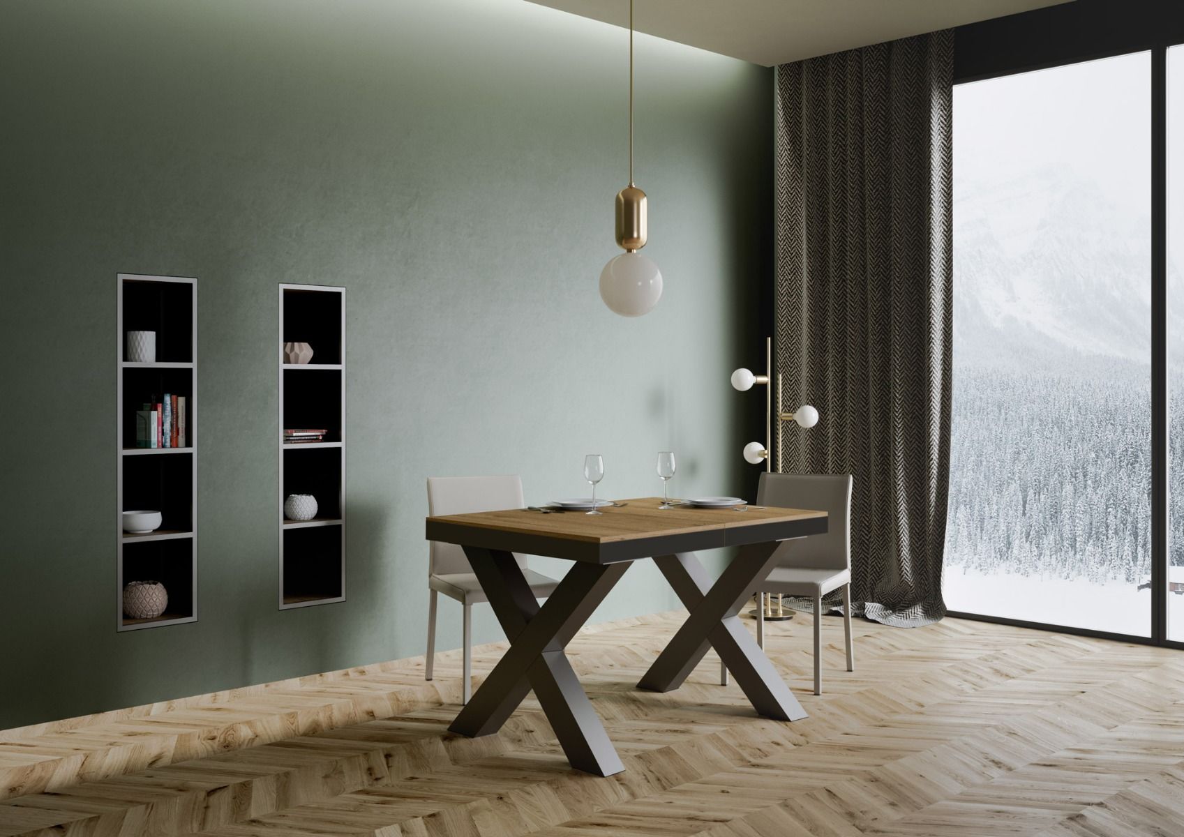 Tavolo Allungabile 120-380x90x77 cm Traffic Evolution Quercia Naturale