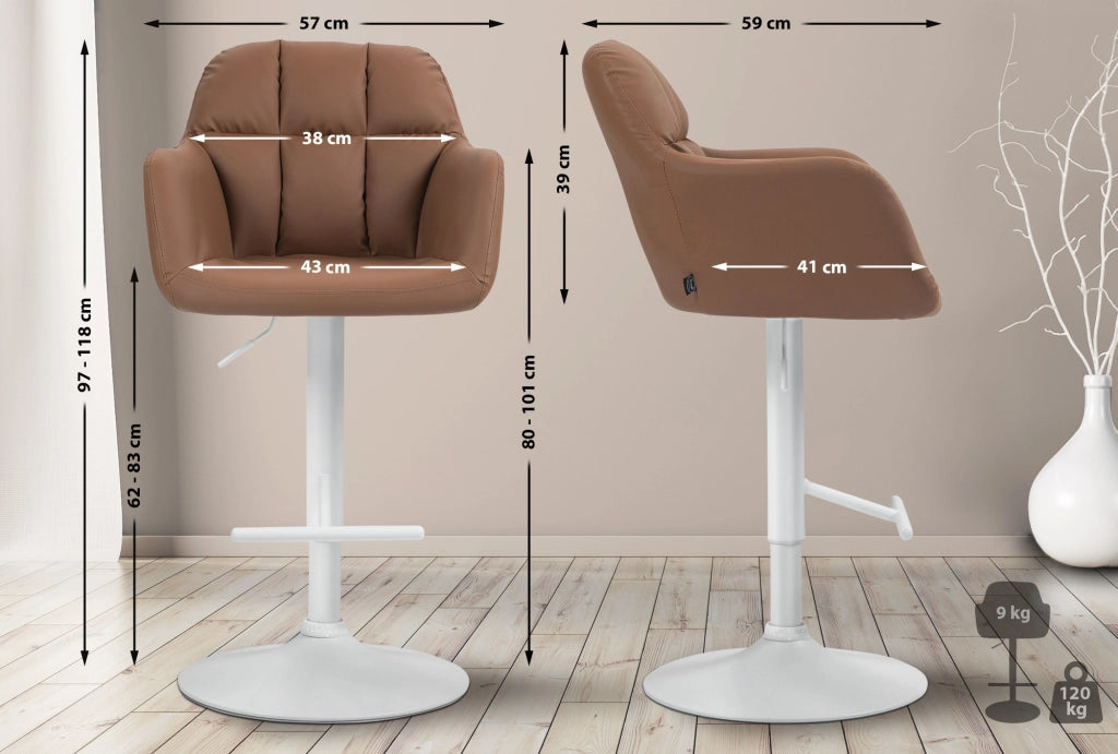 Barhocker Natoma Kunstleder weiЯ