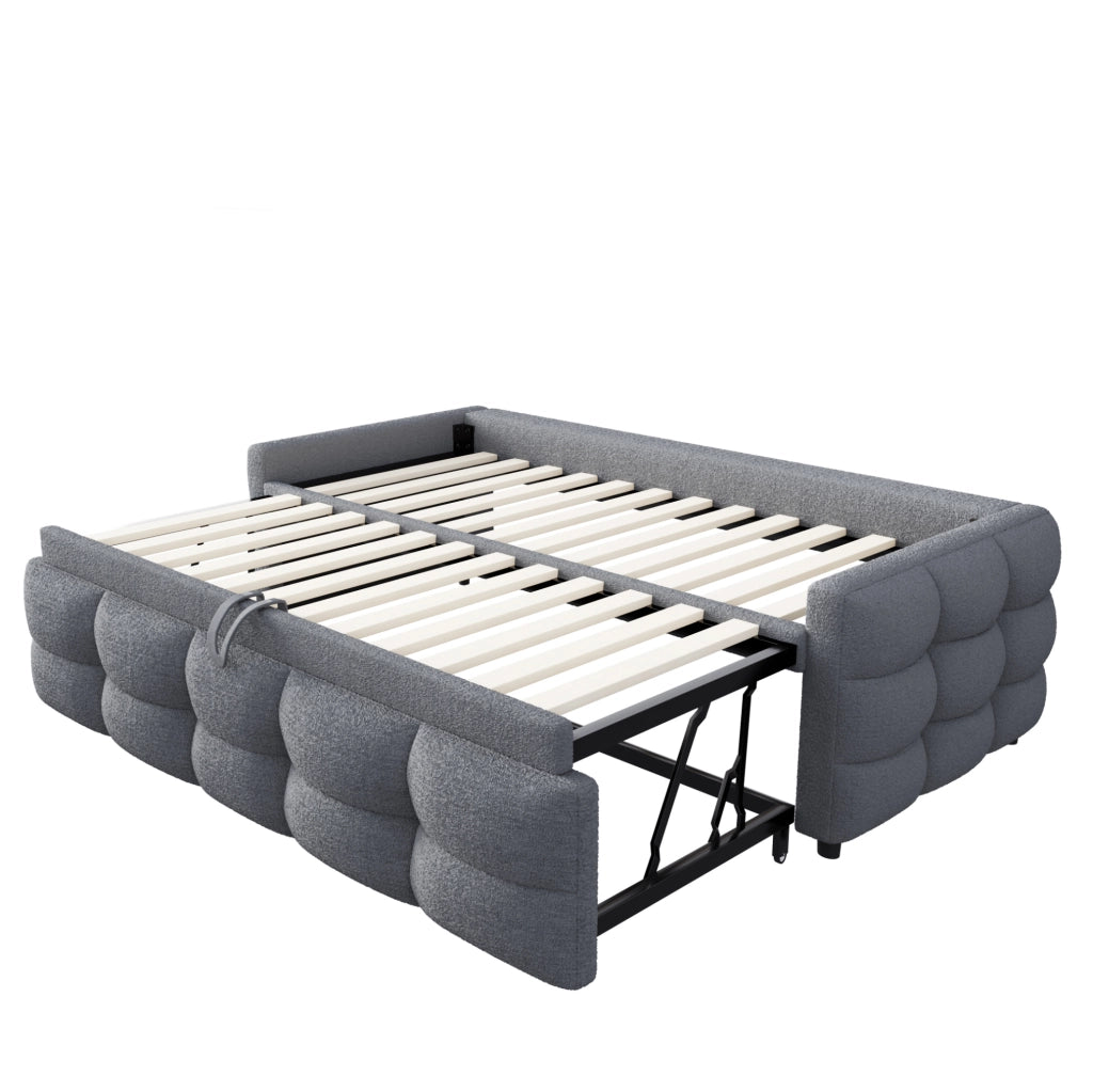 Letto combinato 90/180x190 cm in Teddy grigio