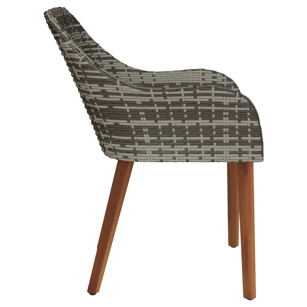Poltrone da giardino con cuscini 2 pz Grigio in polirattan