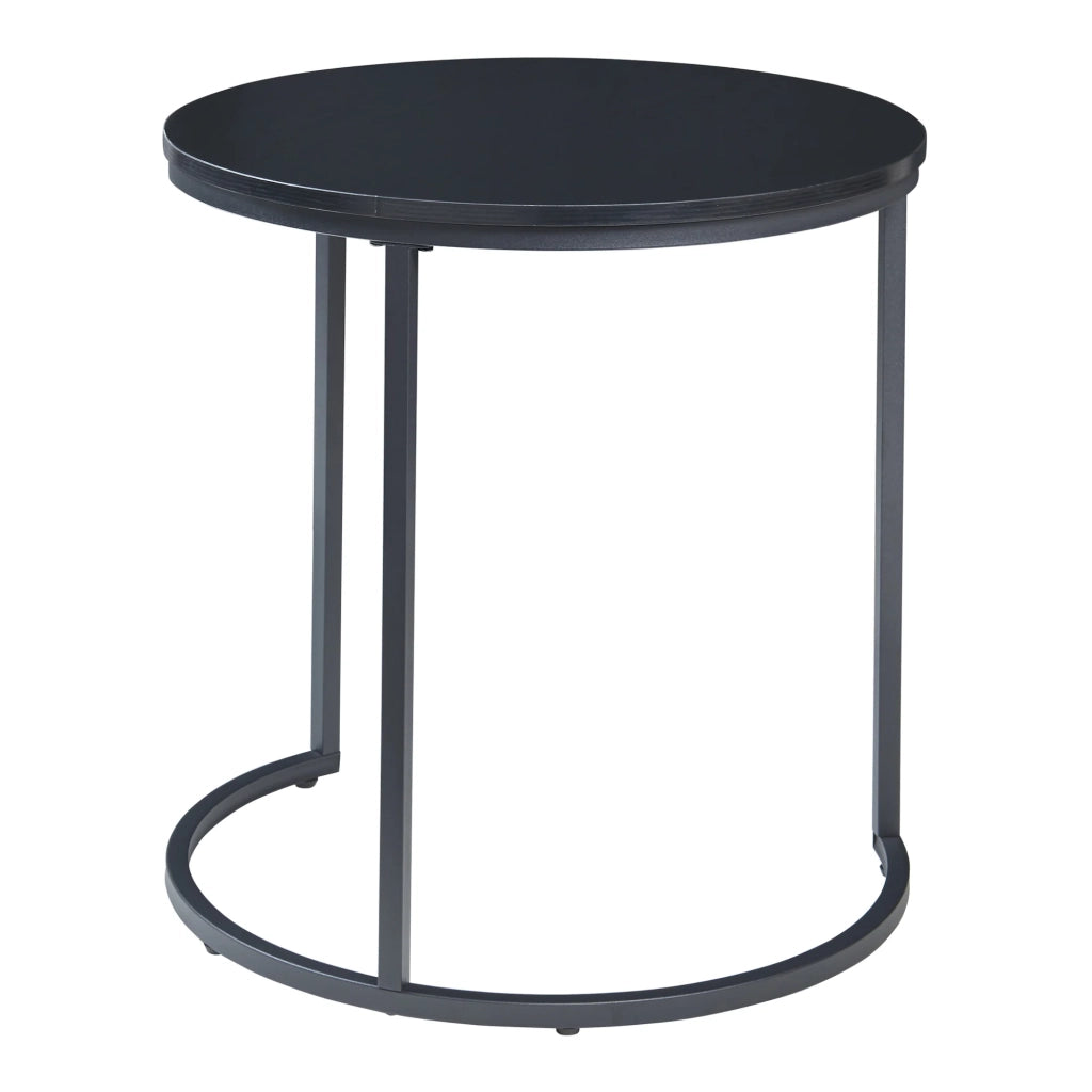 Set di 3 tavolini da caffè impilabili nero 03_0009773