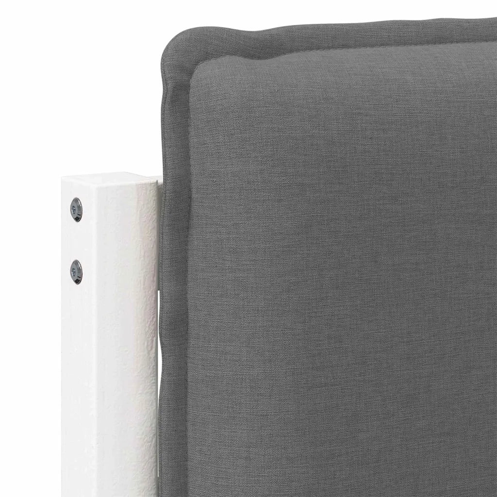 Testiera imbottita Bianco e grigio chiaro 120 cm Pino massello 880027