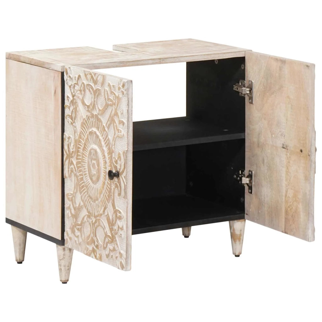 Armadio per Lavabo da Bagno con porta Bianco 62 x 33 x 58 cm 4018387