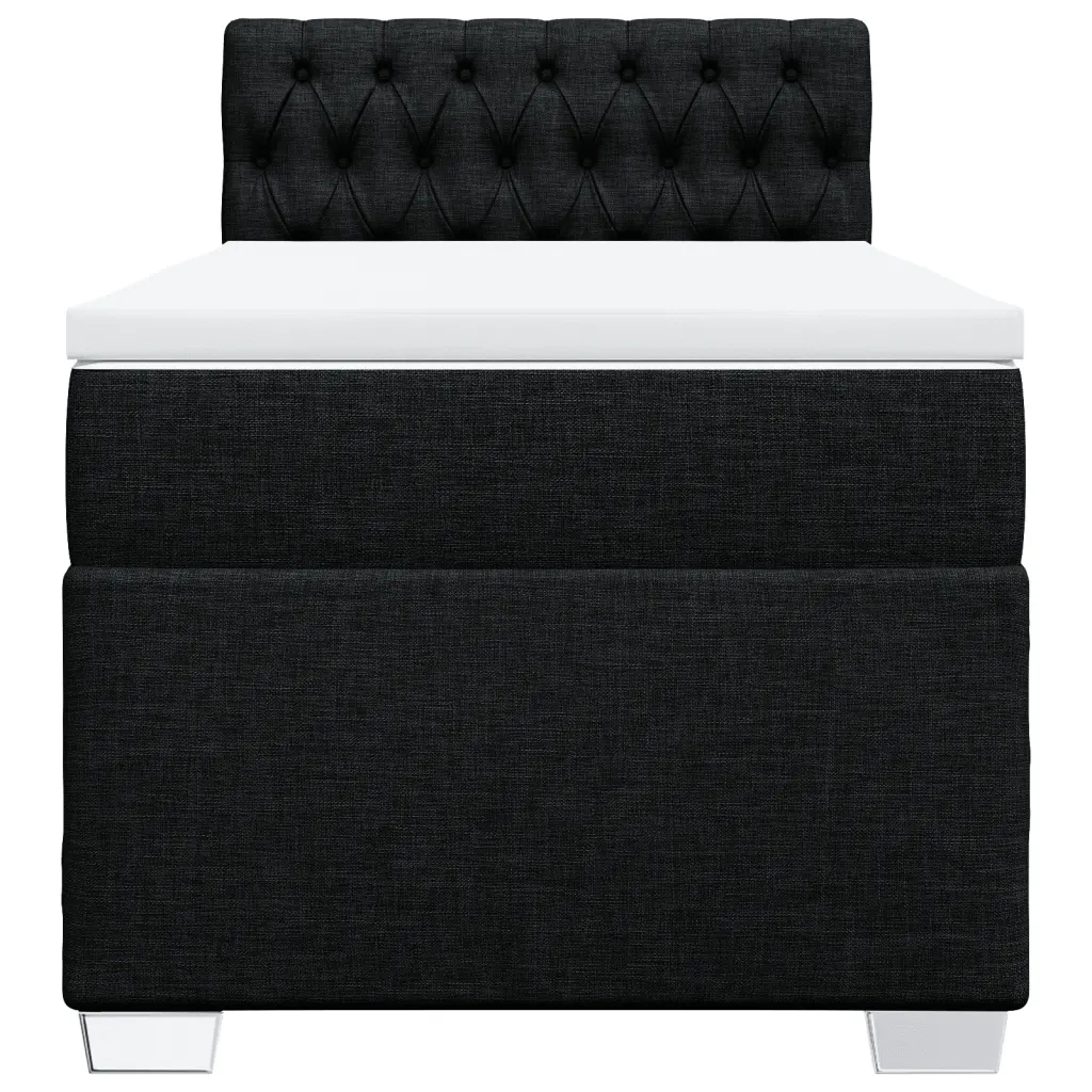 vidaXL Giroletto a Molle con Materasso Nero 90x200 cm in Tessuto